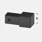 AQ 8mm, 2stk - Black Anodized 2/3 Veis Hjørne Firkant thumbnail