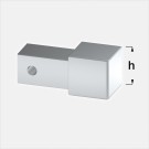 AQ 10mm, 2stk - Silver Anodized 2/3 Veis Hjørne Firkant thumbnail