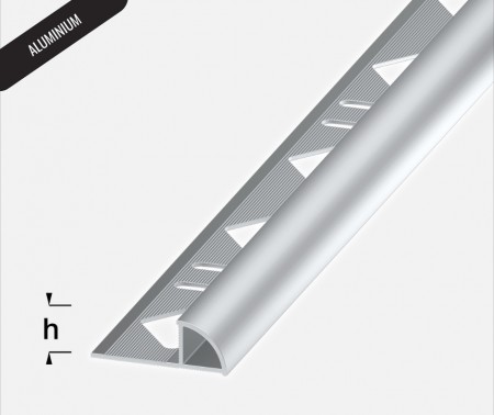 AC AE 10mm - Alu, Silver Anodized - 2,5m Avrundet hjørnelist